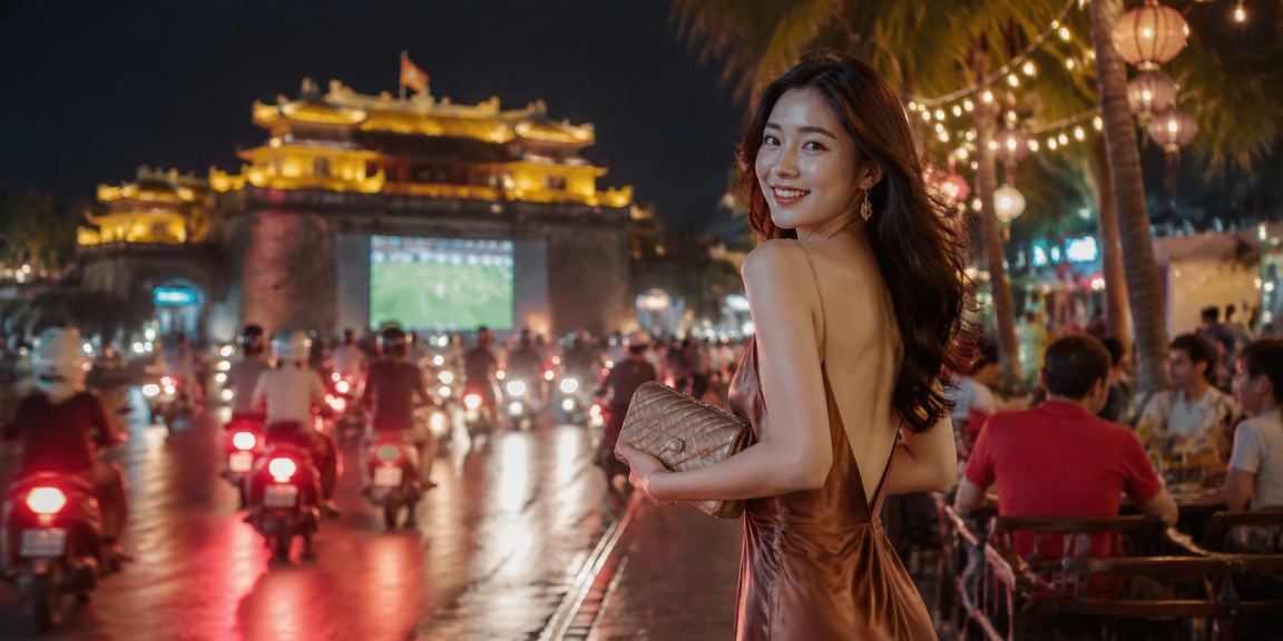 Không khí đăng ký nhận thưởng sôi động dưới ánh đèn neon tại Huế